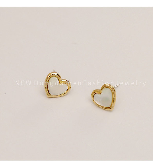 Srebrne minimalistyczne kolczyki do uszu z naturalną perłą w kształcie serca (S925, ECO Brass14k złote) - Hiacynt 2021 - Wianko - 9