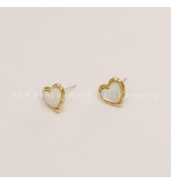 Srebrne minimalistyczne kolczyki do uszu z naturalną perłą w kształcie serca (S925, ECO Brass14k złote) - Hiacynt 2021 - Wianko - 13