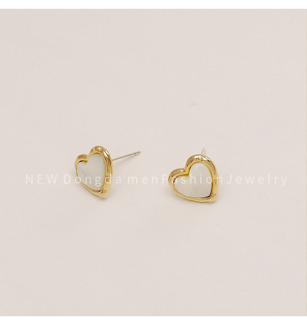 Srebrne minimalistyczne kolczyki do uszu z naturalną perłą w kształcie serca (S925, ECO Brass14k złote) - Hiacynt 2021 - Wianko - 15