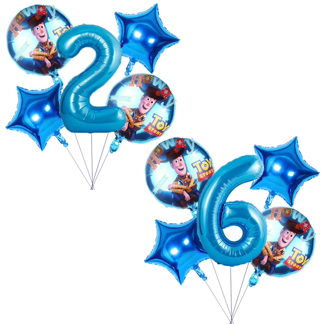 Zestaw 5 balonów foliowych Disney Toy Story 4 - dekoracje urodzinowe, zabawki dla niemowląt, Baby Shower - Wianko - 1