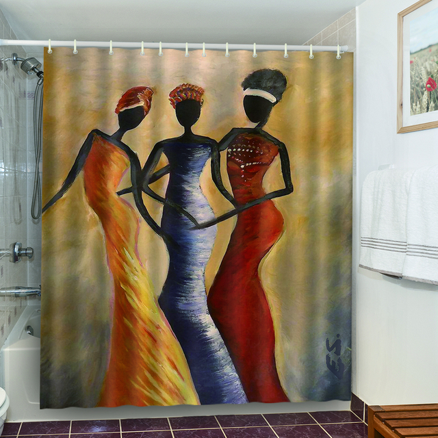Zasłona prysznicowa z nadrukiem nagiego ciała kobiety na pastelowej tkaninie - czerwone usta, wodoodporna, poliester - Wianko - 17