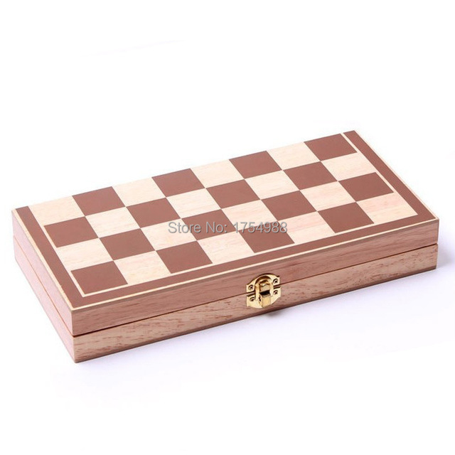 Drewniane składane szachy międzynarodowe 30 cm x 30 cm dla dzieci – wysoka jakość - Wianko - 3