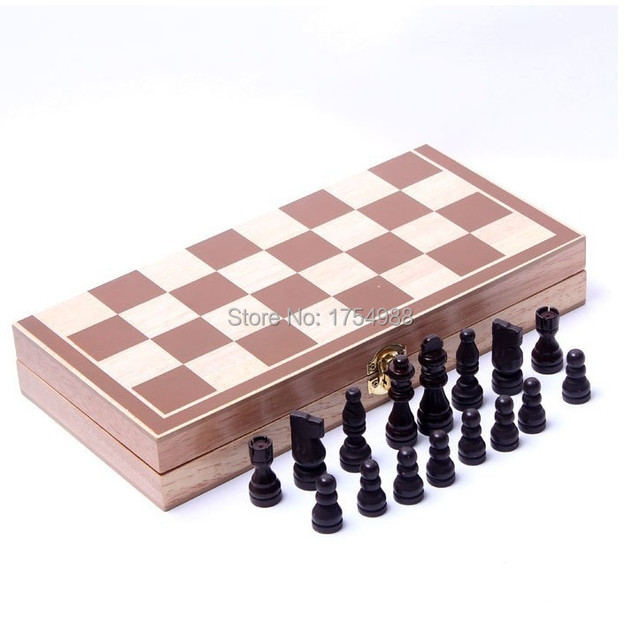 Drewniane składane szachy międzynarodowe 30 cm x 30 cm dla dzieci – wysoka jakość - Wianko - 2