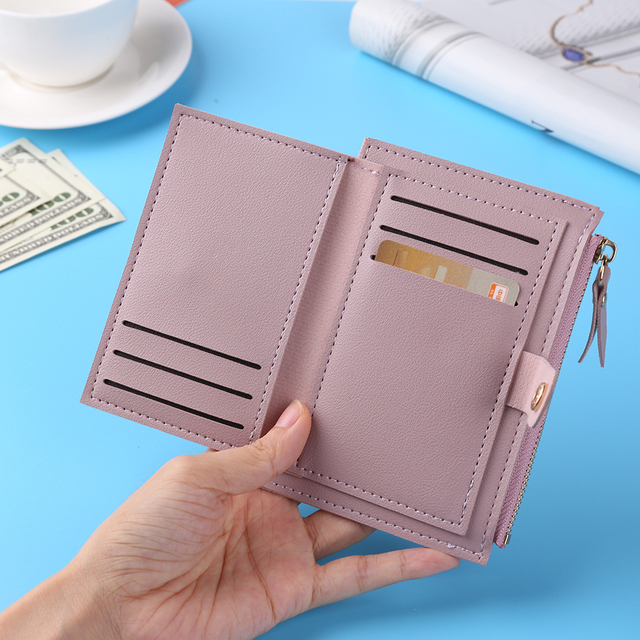 Kobiety moda PU skórzane torebki wielofunkcyjny portfel na karty kredytowe i ID w jednym wariantach kolorystycznych - mini, casual - Wianko - 5
