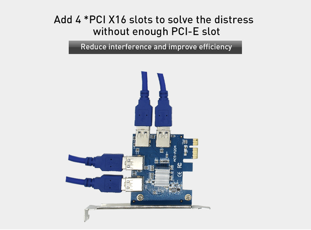 Karta rozszerzająca TISHRIC USB 3.0 - X16 PCI-E 1x do 4-portowy hub 16x PCI Express - złote złącze - BTC ETH górnik - 5 sztuk - Wianko - 14