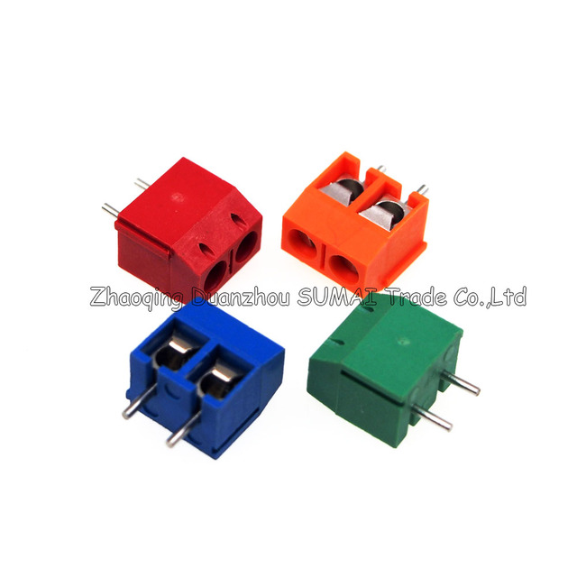 Zacisk śrubowy PCB – KF301-2P 5.0mm 2Pin, 4*50 sztuk, 16A/300V, pomarańczowy, czerwony, niebieski, zielony - Wianko - 2