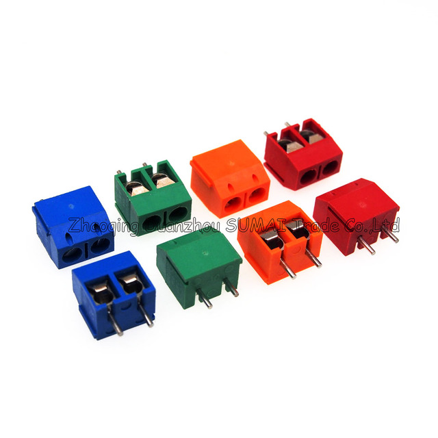 Zacisk śrubowy PCB – KF301-2P 5.0mm 2Pin, 4*50 sztuk, 16A/300V, pomarańczowy, czerwony, niebieski, zielony - Wianko - 3