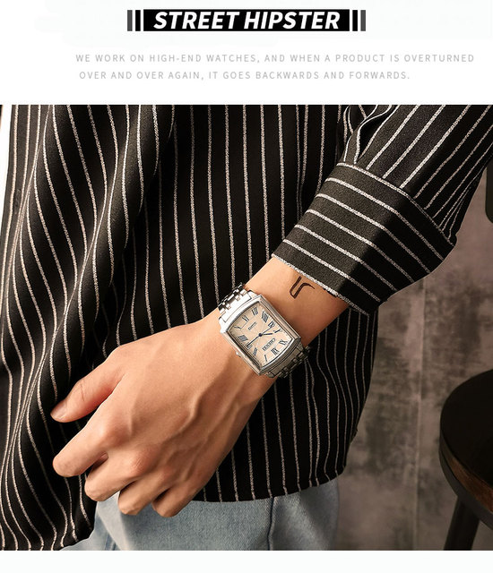 Zegarek męski CHENXI z kwadratową kopertą ze stali nierdzewnej i mechanizmem kwarcowym - wodoodporny i idealny do biznesowych stylizacji - Wianko - 17