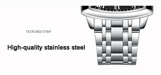 Zegarek męski CHENXI z kwadratową kopertą ze stali nierdzewnej i mechanizmem kwarcowym - wodoodporny i idealny do biznesowych stylizacji - Wianko - 11