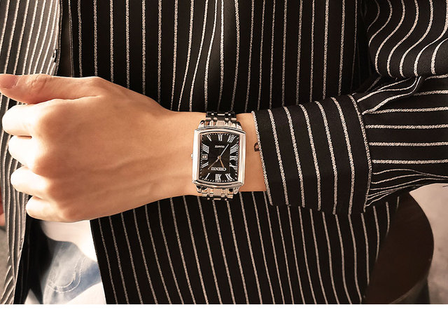 Zegarek męski CHENXI z kwadratową kopertą ze stali nierdzewnej i mechanizmem kwarcowym - wodoodporny i idealny do biznesowych stylizacji - Wianko - 15