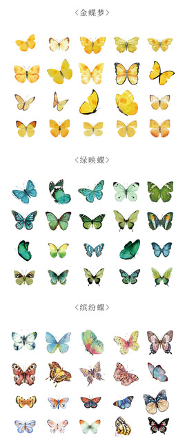 Kolekcja 40 sztuk kolorowe motyle - naklejki pcv do Scrapbookingu i pamiętników - Wianko - 4