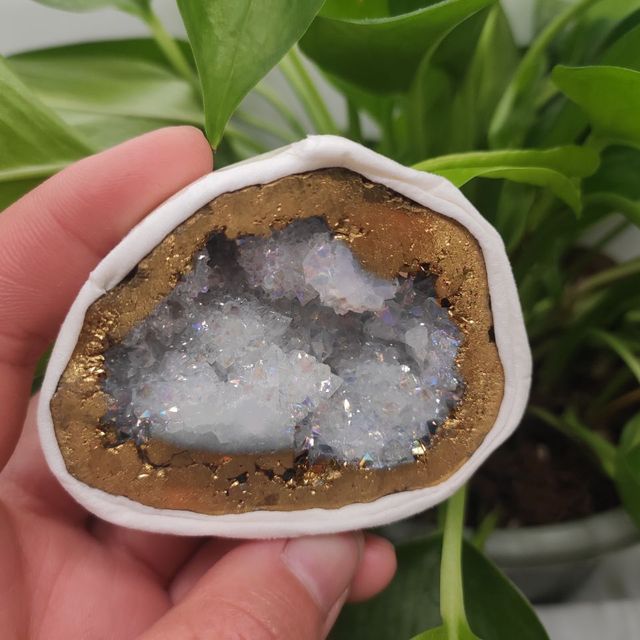 Kryształowa Geoda Agatowa z Naturalnym Aniołem - Kamień Aura z Otwarciem i Czystymi Klastrami - Wianko - 7