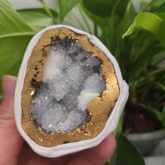 Kryształowa Geoda Agatowa z Naturalnym Aniołem - Kamień Aura z Otwarciem i Czystymi Klastrami - Wianko - 3