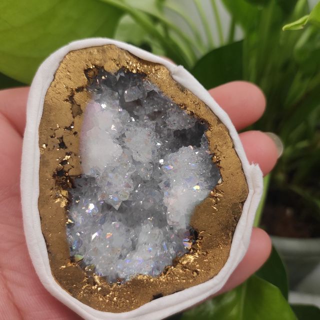 Kryształowa Geoda Agatowa z Naturalnym Aniołem - Kamień Aura z Otwarciem i Czystymi Klastrami - Wianko - 2