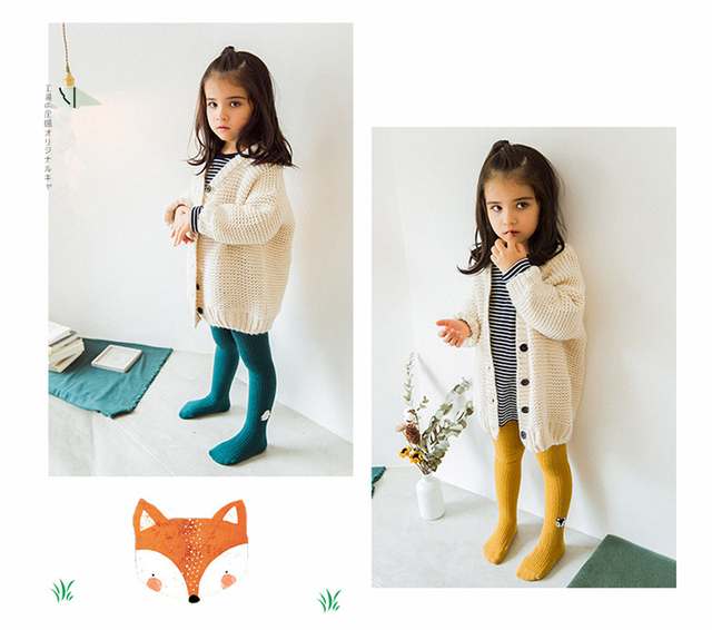 Dziewczęce zimowe bawełniane rajstopy z haftowanymi motywami - 1-12 lat - Wianko - 15