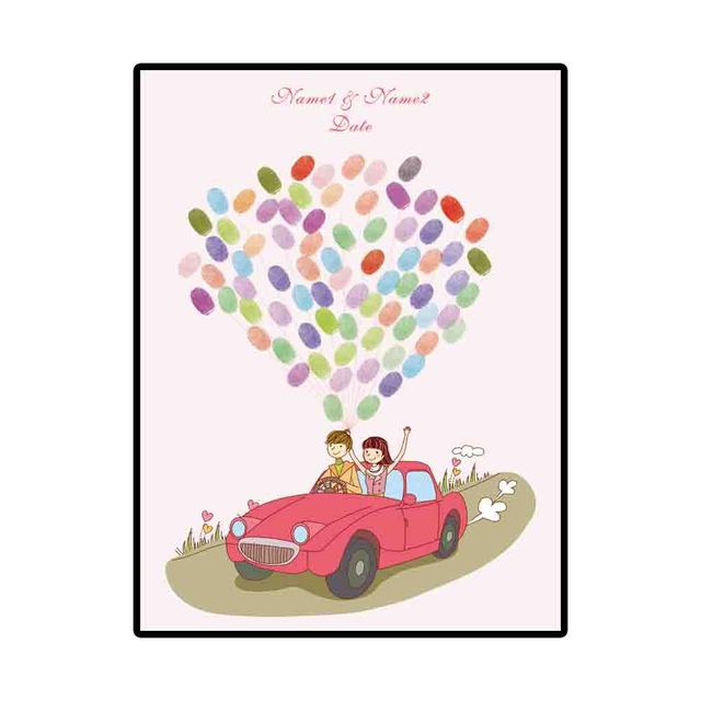 Księga gości DIY z odciskami palców - dekoracja na przyjęcie urodzinowe i ślubne dla dzieci i par młodych - malowana kreskówka samochód - Wianko - 5