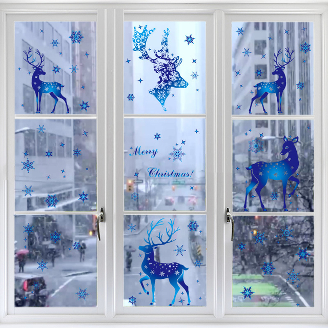 Bożonarodzeniowa kalkomania na okno: ścienne naklejki zimowego jelenia, DIY dekoracje dziecięcego pokoju - Wianko - 5