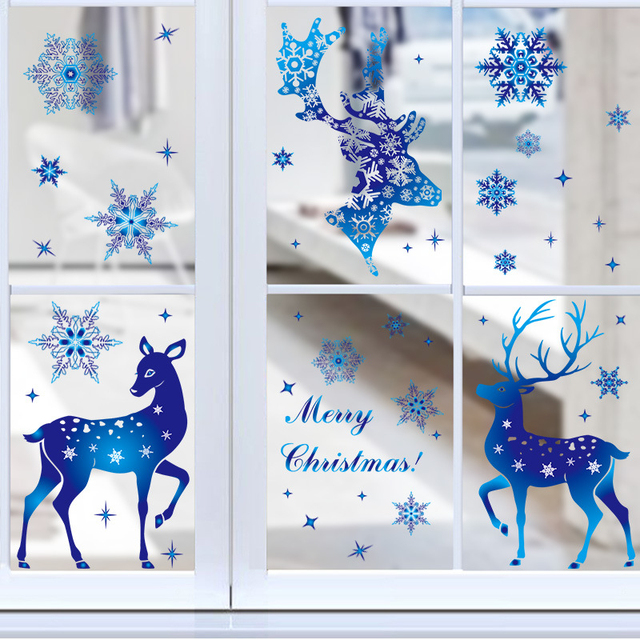 Bożonarodzeniowa kalkomania na okno: ścienne naklejki zimowego jelenia, DIY dekoracje dziecięcego pokoju - Wianko - 4