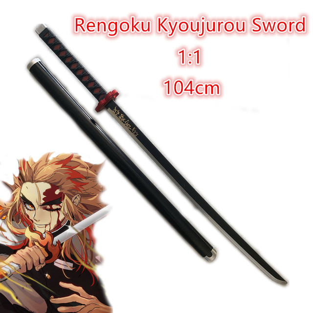 Miecz Kyoujurou z serialu Demon Slayer: Kimetsu nie Yaiba, czarny, 1:1, broń cosplay 104cm - Wianko - 1