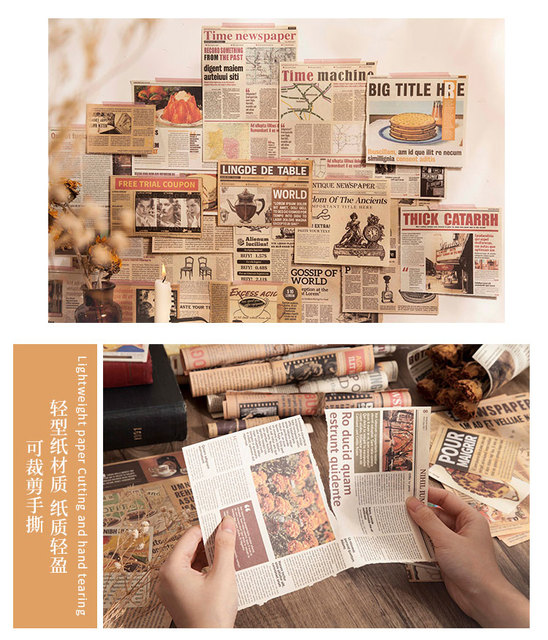 Vintage gazeta - papierowy materiał do scrapbookingu, kartek i pamiętników DIY - Wianko - 7