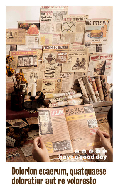 Vintage gazeta - papierowy materiał do scrapbookingu, kartek i pamiętników DIY - Wianko - 3