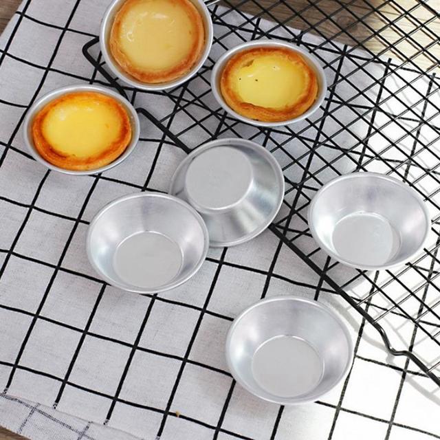 Forma do tart jajecznych z aluminium - narzędzie do robienia budyń - tacka na muffinki i naczynia kuchenne do pieczenia ciast - DIY - Wianko - 4