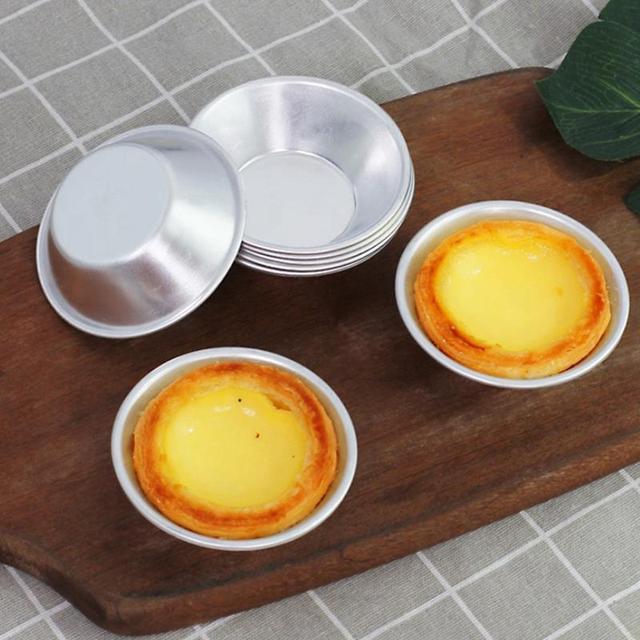 Forma do tart jajecznych z aluminium - narzędzie do robienia budyń - tacka na muffinki i naczynia kuchenne do pieczenia ciast - DIY - Wianko - 5