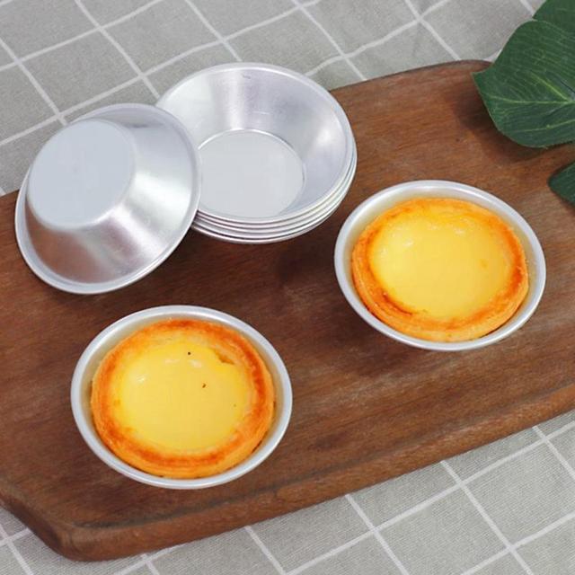 Forma do tart jajecznych z aluminium - narzędzie do robienia budyń - tacka na muffinki i naczynia kuchenne do pieczenia ciast - DIY - Wianko - 3