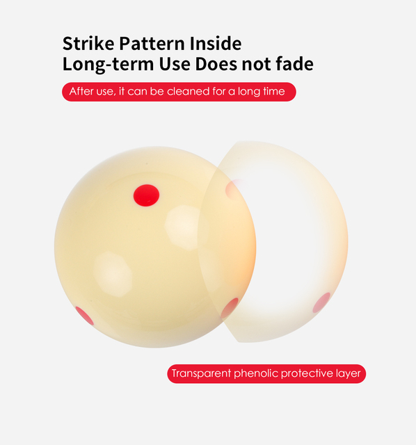 Carom Cue basen z piłeczkami - stół treningowy, punkt Cue Ball, średnica 61.5mm, trwała żywica fenolowa - Wianko - 6