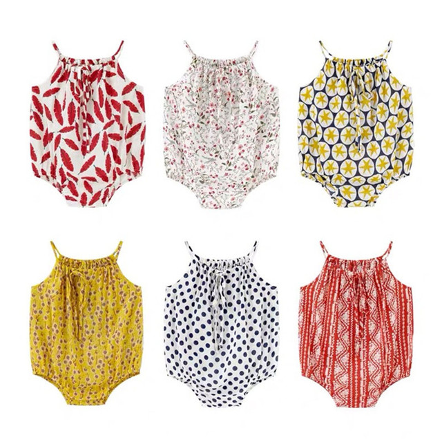 Ubranie dla dziewczynki w stylu Vintage na lato - spiochy Newborn-2Y w kwiatowe wzory, bawełniany jednoczęściowy kombinezon bez pleców - Wianko - 22
