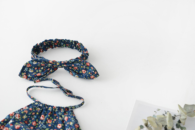 Ubranie dla dziewczynki w stylu Vintage na lato - spiochy Newborn-2Y w kwiatowe wzory, bawełniany jednoczęściowy kombinezon bez pleców - Wianko - 5