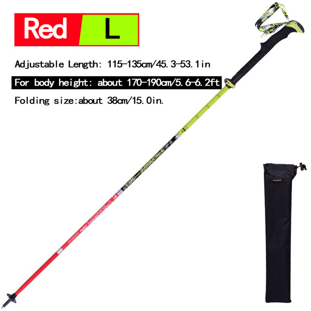 Składany drążek kij do trekkingu mężczyźni/kobiety Alpenstock Ultralight - Wianko - 6