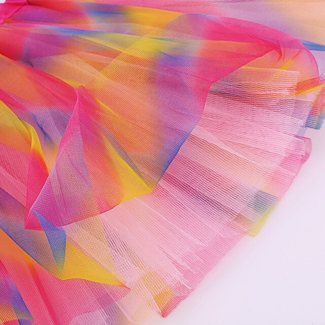Trójwarstwowa kolorowa spódnica słodkiej odzieży dziecięcej w stylu księżniczki Party Dance Girls, z siatkową tiulową spódnicą Tutu - Wianko - 4