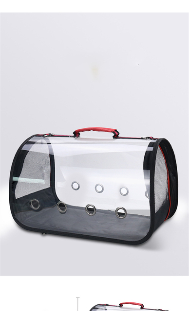 Przenośne nosidełko na zwierzęta domowe - przewiewna i przezroczysta torebka ze siatką dla kotów i szczeniąt - Wianko - 7