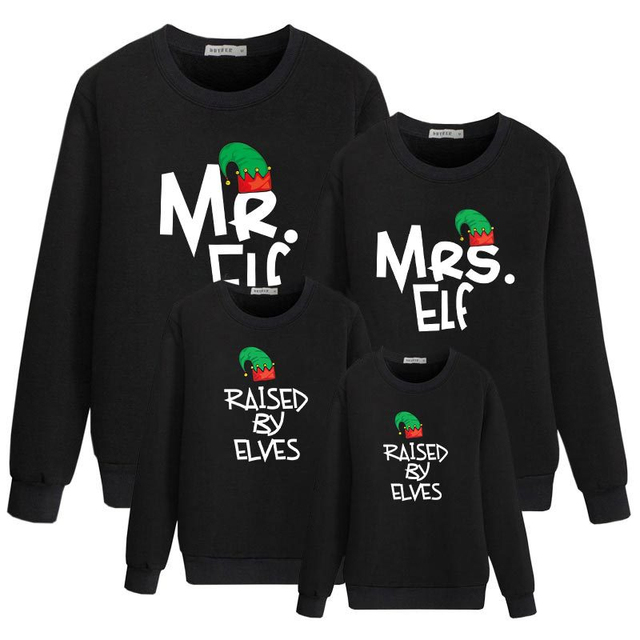 Zimowe świąteczne stroje rodzinne: list sweter z nadrukiem T-shirt dla rodziców i dzieci (dla par) - Wianko - 12