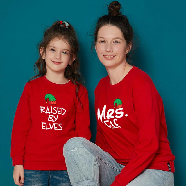 Zimowe świąteczne stroje rodzinne: list sweter z nadrukiem T-shirt dla rodziców i dzieci (dla par) - Wianko - 9