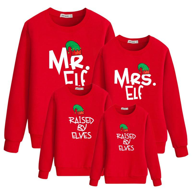 Zimowe świąteczne stroje rodzinne: list sweter z nadrukiem T-shirt dla rodziców i dzieci (dla par) - Wianko - 11