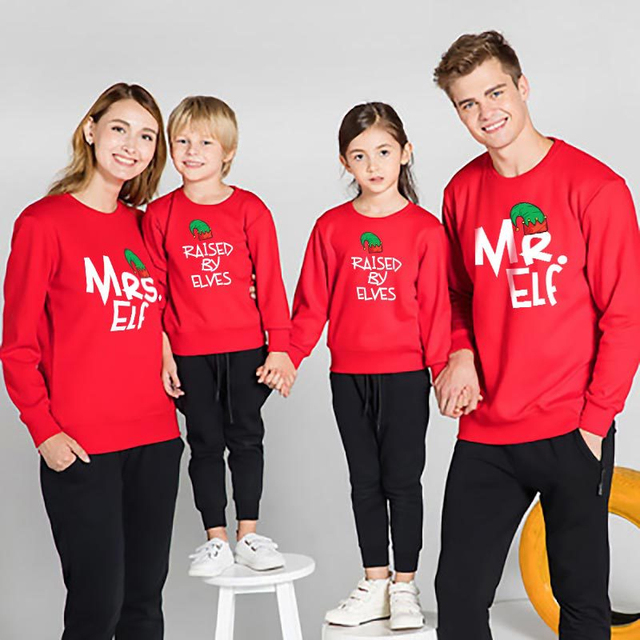 Zimowe świąteczne stroje rodzinne: list sweter z nadrukiem T-shirt dla rodziców i dzieci (dla par) - Wianko - 10
