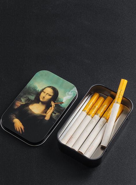 Retro metalowa papierośnica z 18-20 sztukami pojemności, przechowywanie tytoniu, jednoręczne obsługiwanie, organizer - Wianko - 3