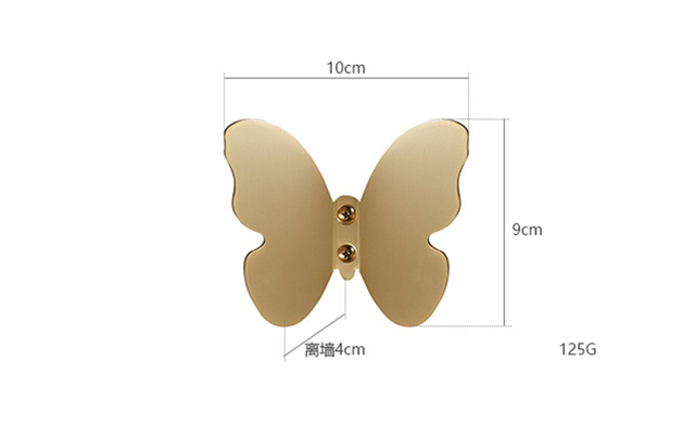 Zestaw wieszaków do łazienki - Wieszaki szczotkowane złoto motyl - wieszak do ręczników, ubrania, płaszcze, kapelusze i torby, haki drzwi, haczyki na ręczniki, akcesoria łazienkowe - Wianko - 18