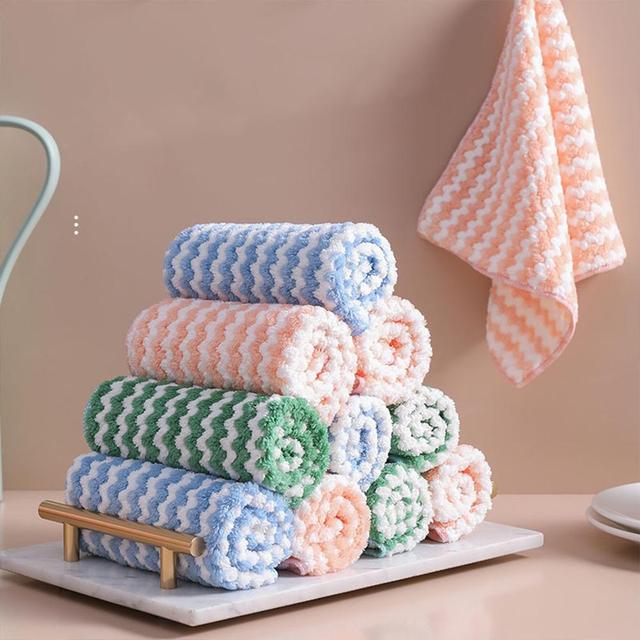 Ręcznik do wycierania kuchenny Stripe Dish, Coral Fleece - Wianko - 23