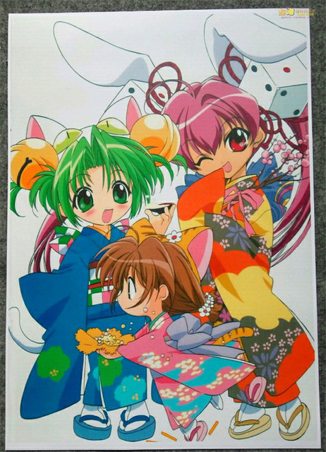 Zestaw 8 plakatów Anime Di Gi Charat z postaciami Dejiko, Puchiko, Usada Hikaru, Piyoko - A3, ścienna naklejka, idealne na prezenty - Wianko - 8