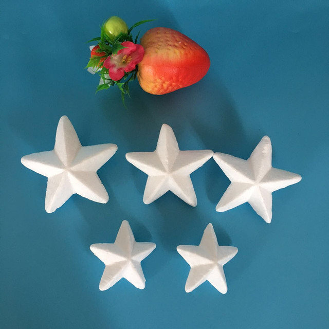 8 pianek pięcioramiennych gwiazd z pianki polistyrenowej - modelowanie koraliki dostaw do dekoracji weselnych i choinek - Wianko - 4