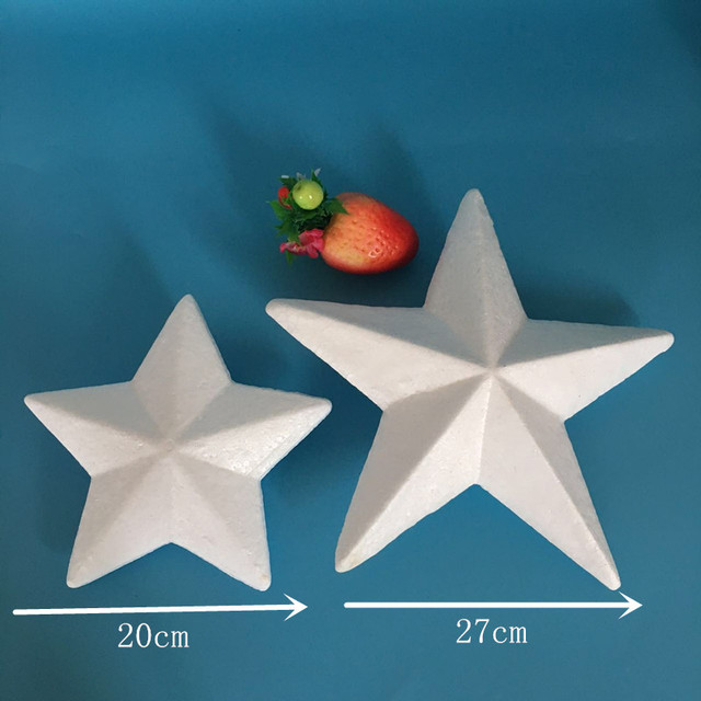 8 pianek pięcioramiennych gwiazd z pianki polistyrenowej - modelowanie koraliki dostaw do dekoracji weselnych i choinek - Wianko - 2