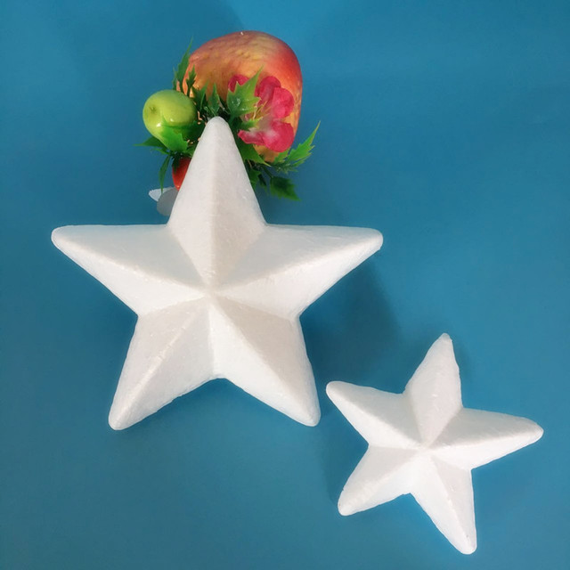8 pianek pięcioramiennych gwiazd z pianki polistyrenowej - modelowanie koraliki dostaw do dekoracji weselnych i choinek - Wianko - 5