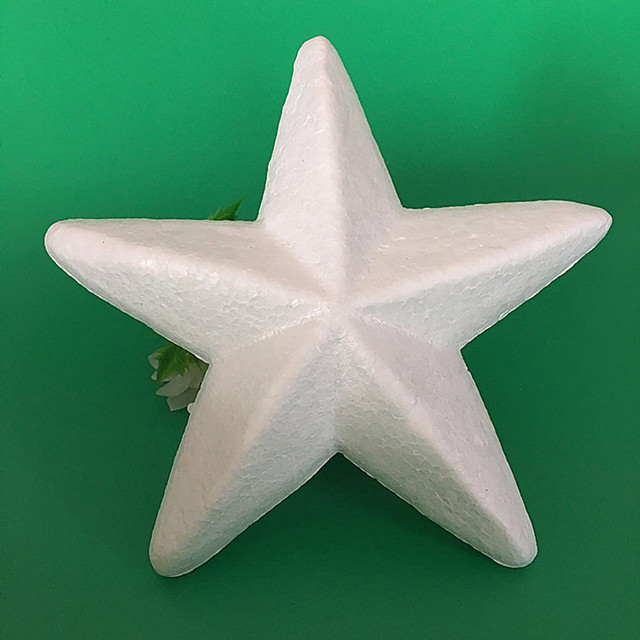 8 pianek pięcioramiennych gwiazd z pianki polistyrenowej - modelowanie koraliki dostaw do dekoracji weselnych i choinek - Wianko - 1