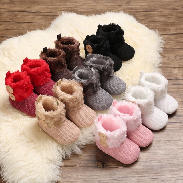 Zimowe buty dla niemowląt z miękką podeszwą - botki dla dziewczynek z ozdobnymi łukami - obuwie dla noworodków, 0-18M - Wianko - 7