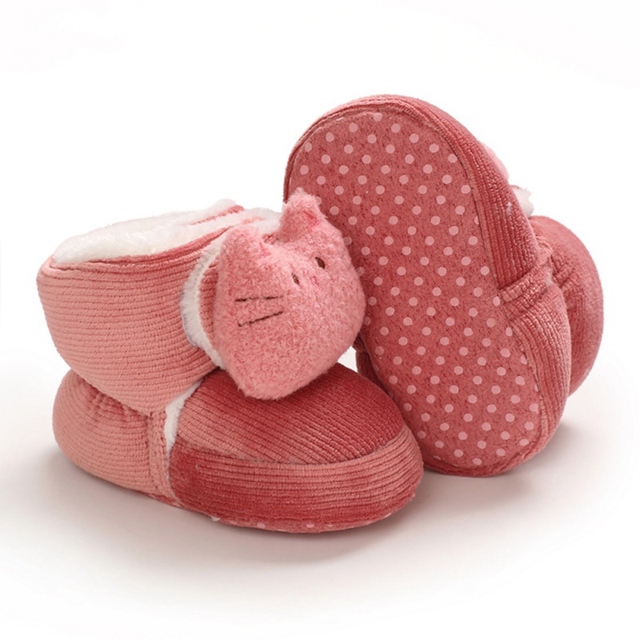Zimowe buty dla niemowląt z miękką podeszwą - botki dla dziewczynek z ozdobnymi łukami - obuwie dla noworodków, 0-18M - Wianko - 1