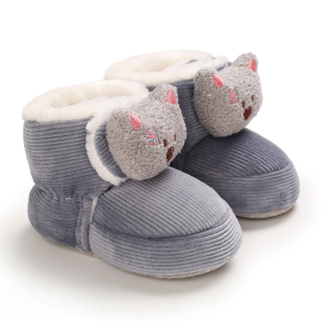 Zimowe buty dla niemowląt z miękką podeszwą - botki dla dziewczynek z ozdobnymi łukami - obuwie dla noworodków, 0-18M - Wianko - 4