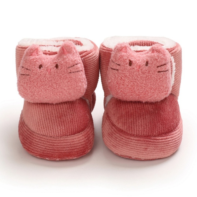 Zimowe buty dla niemowląt z miękką podeszwą - botki dla dziewczynek z ozdobnymi łukami - obuwie dla noworodków, 0-18M - Wianko - 2